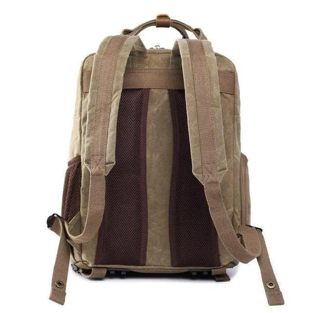 Woosir Waterproof Waxed Canvas Camera Backpack