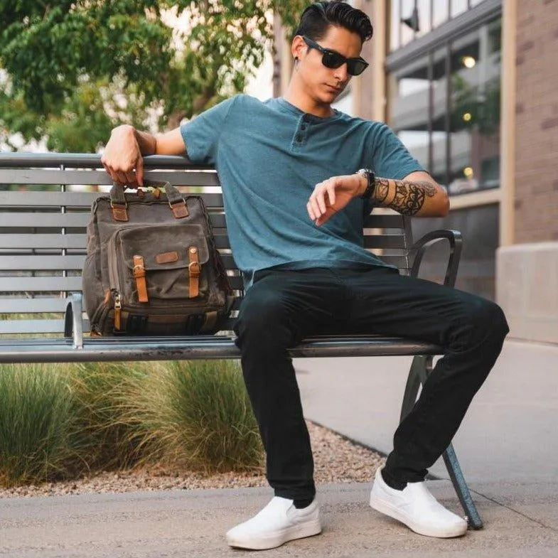 Woosir Waterproof Waxed Canvas Camera Backpack