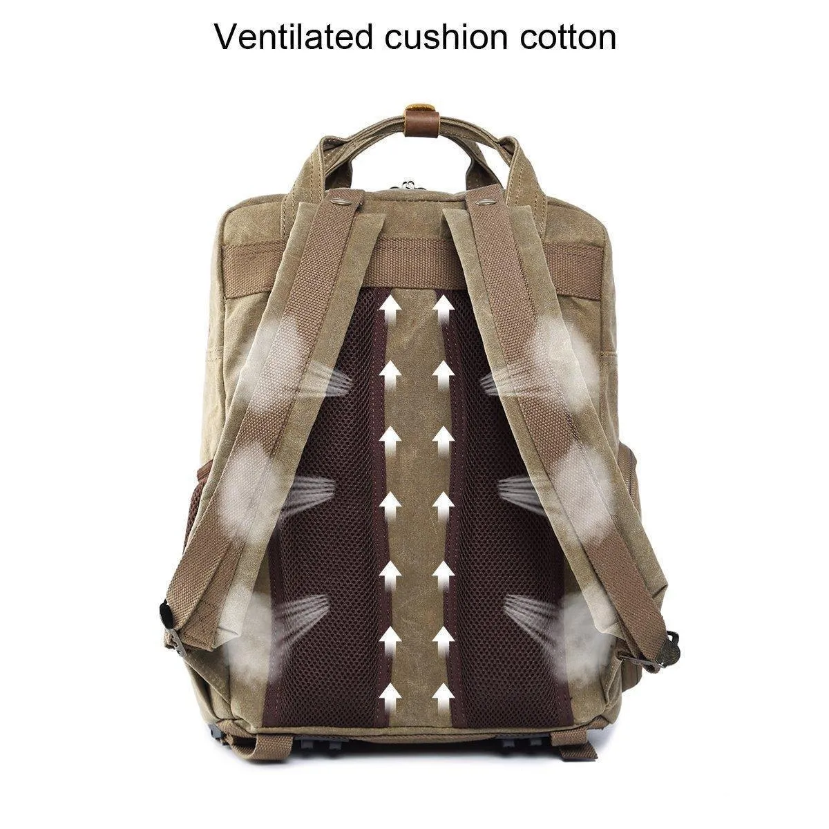 Woosir Waterproof Waxed Canvas Camera Backpack