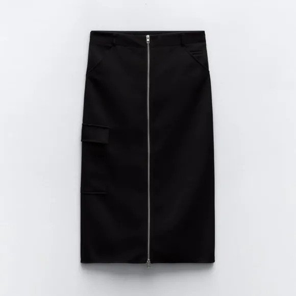 Zara Zippered midi Skirt