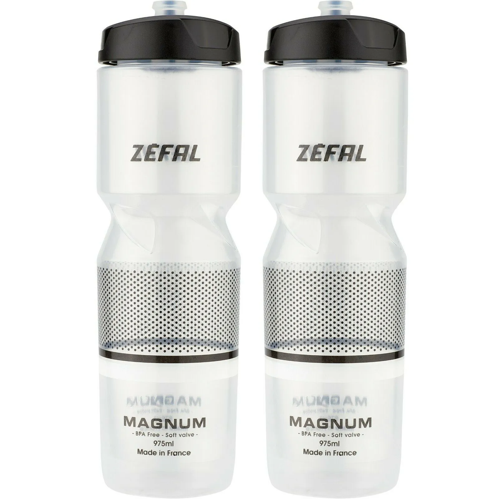 Zefal Magnum Water Bottle - 975ML - Transparent - 2 Pack