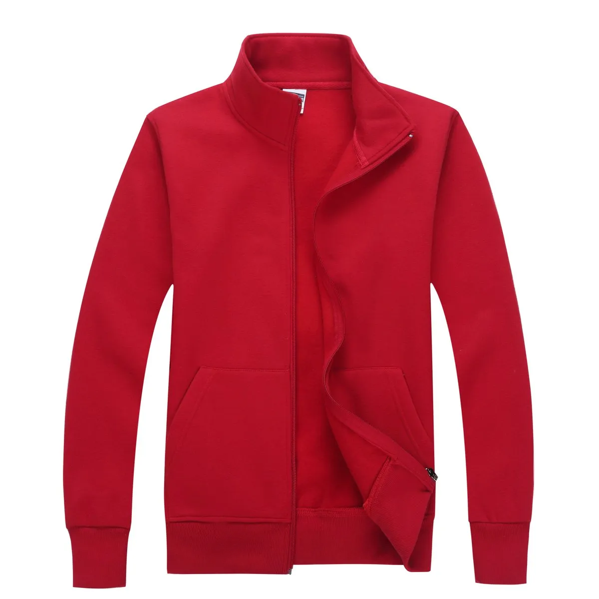 Zippered Fleece Sweater With High Collar