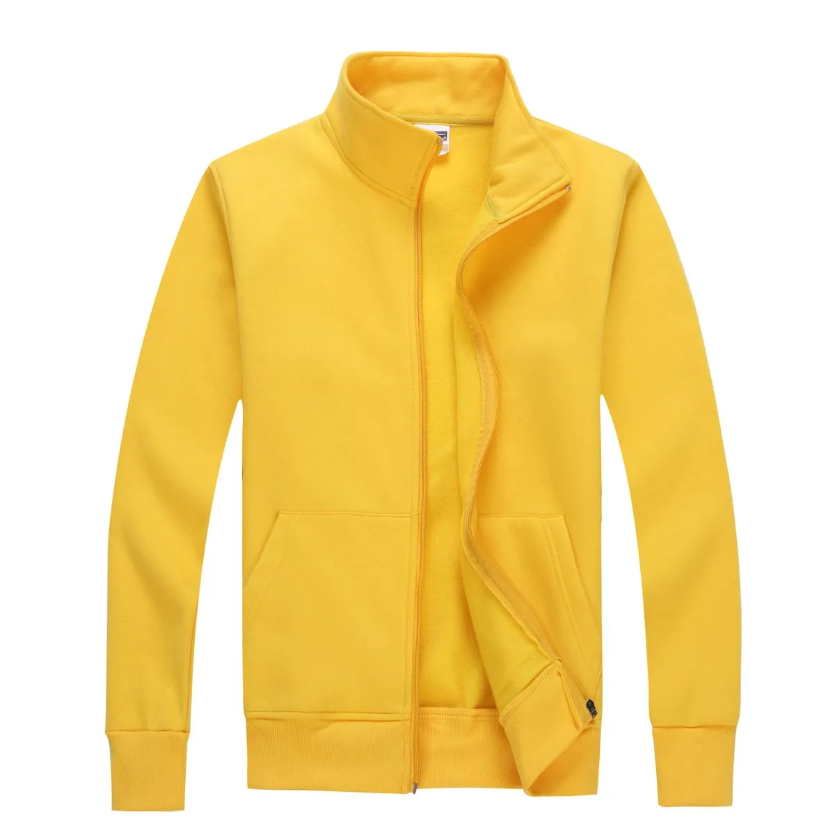 Zippered Fleece Sweater With High Collar