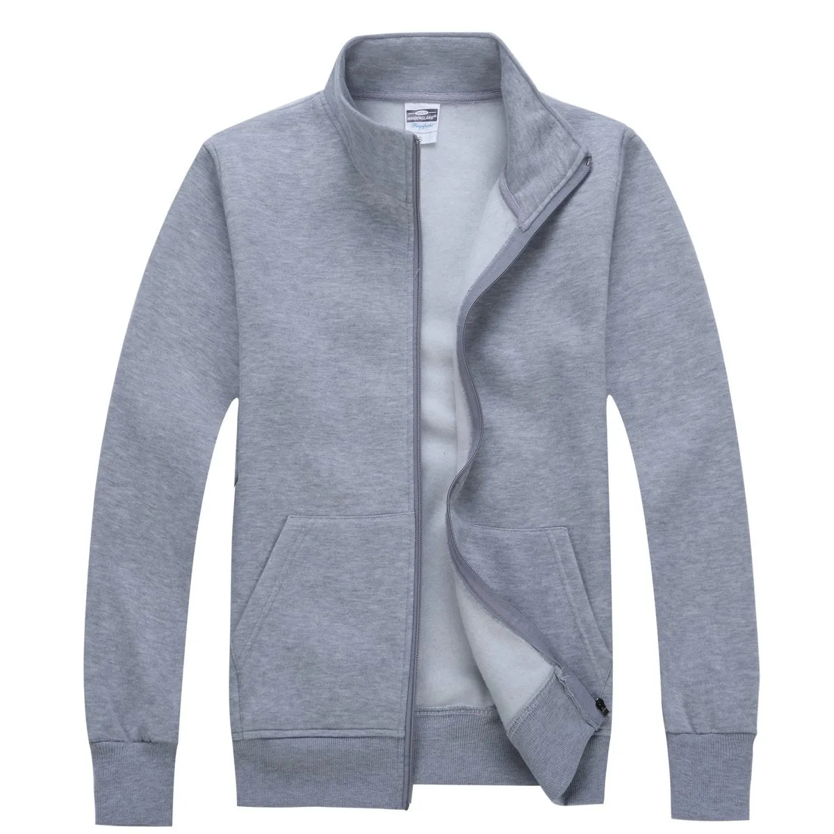 Zippered Fleece Sweater With High Collar