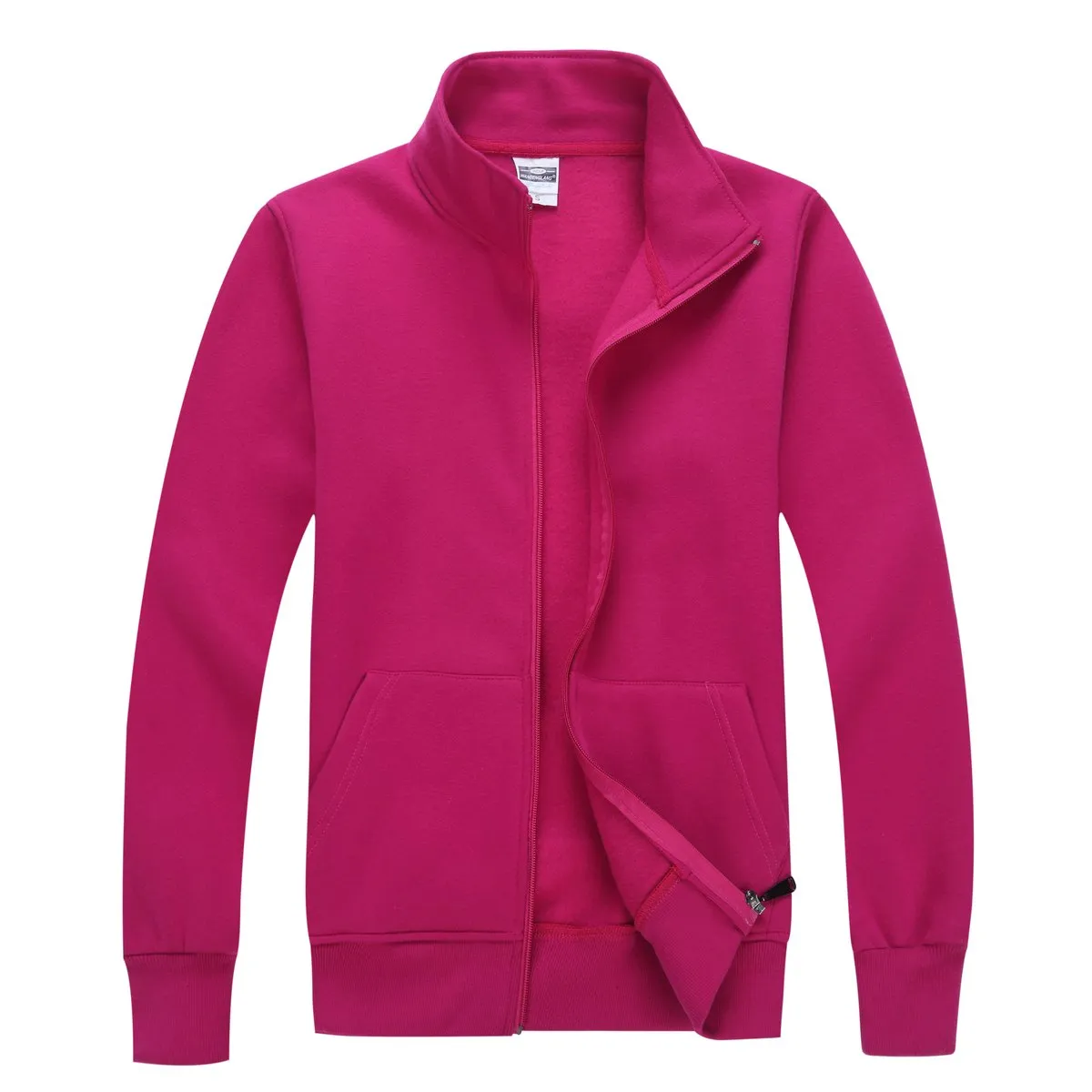 Zippered Fleece Sweater With High Collar