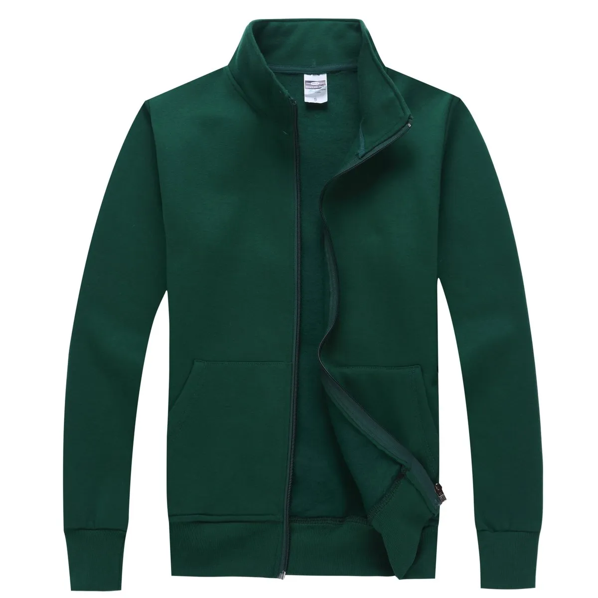 Zippered Fleece Sweater With High Collar