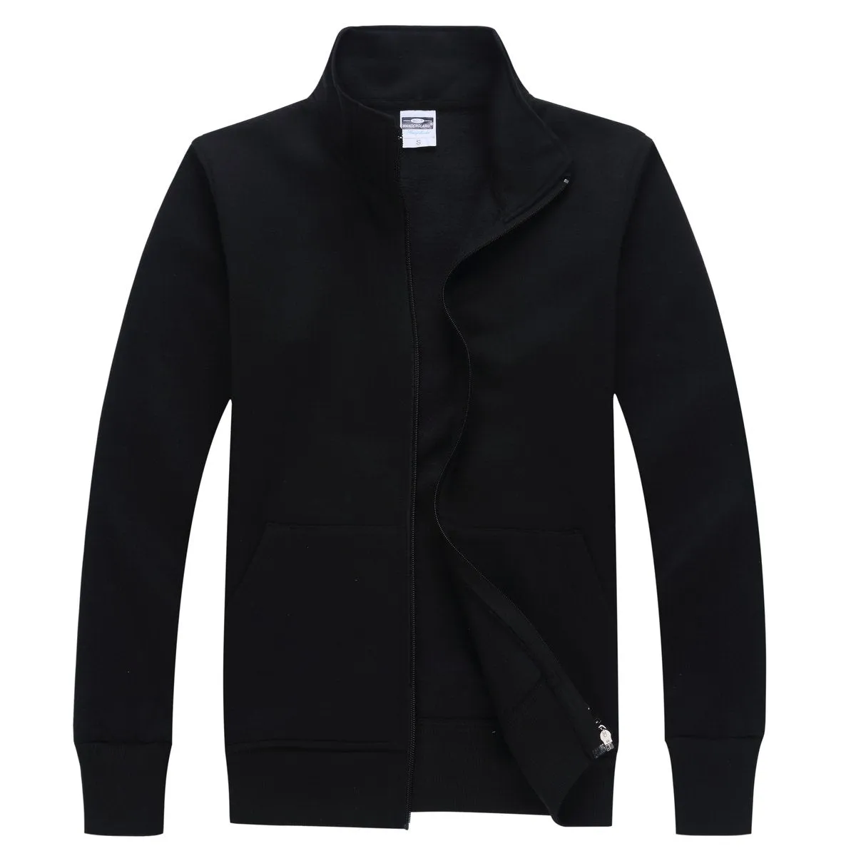 Zippered Fleece Sweater With High Collar