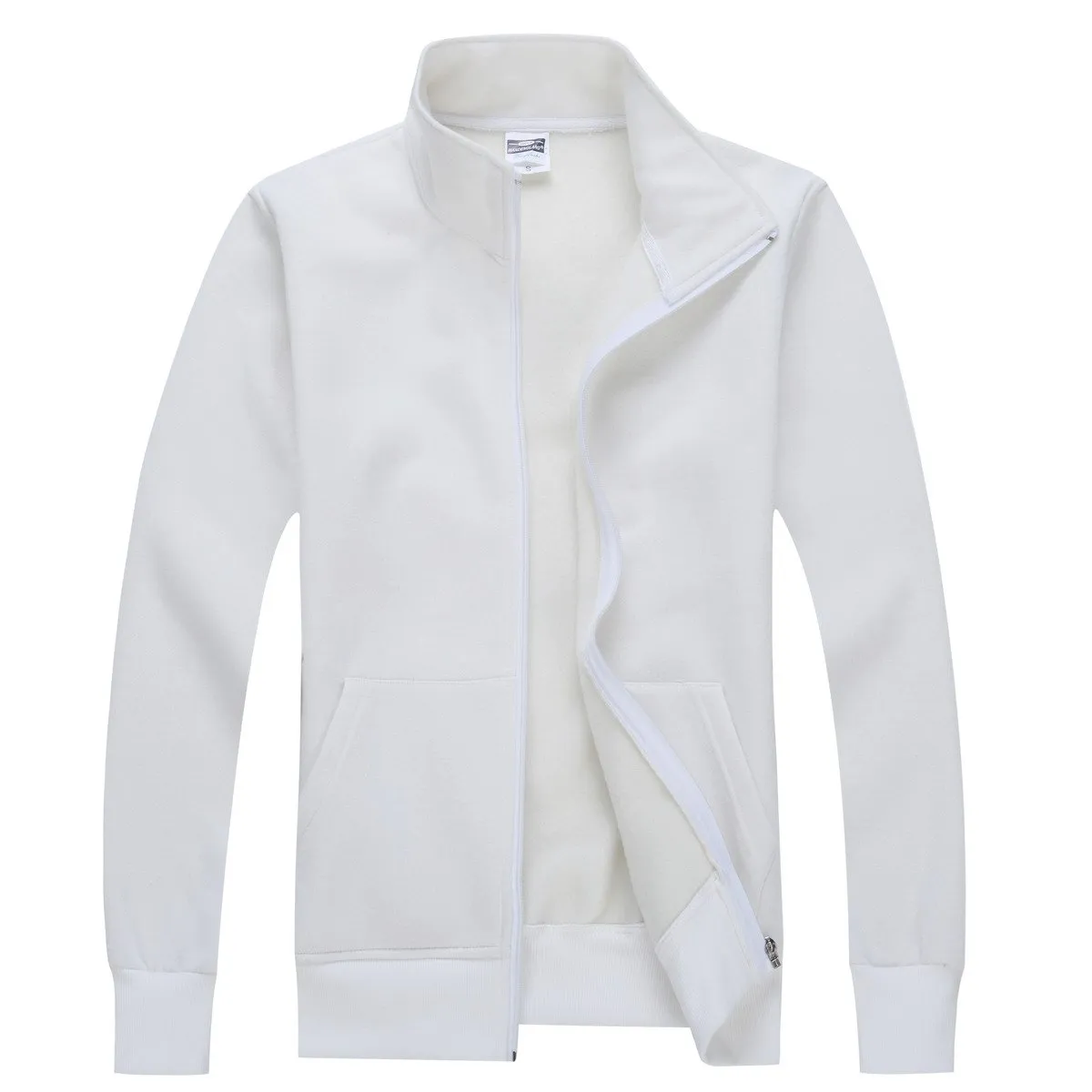 Zippered Fleece Sweater With High Collar