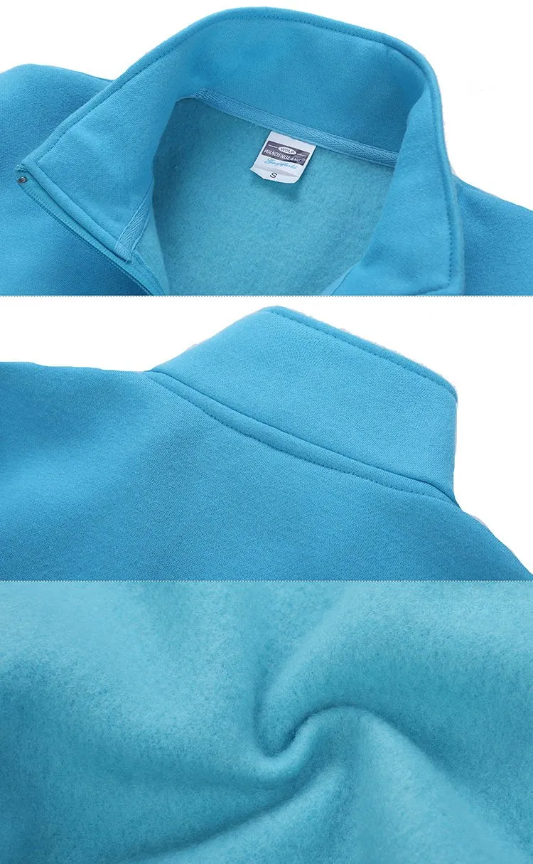 Zippered Fleece Sweater With High Collar