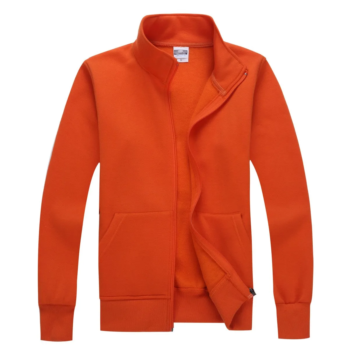 Zippered Fleece Sweater With High Collar