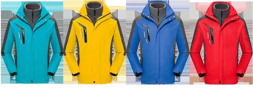 Zippered Long-Sleeved Waterproof Jacket With Removable Lining